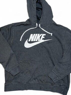 Nike Men's Gray Hooded Sweatshirt
